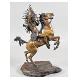 Carl Kauba Bronze Sculpture of a Native American Warrior