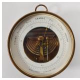 Naudet Holosteric Brass Barometer and Thermometer in Original Case