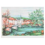 Jeanin Kostia-Blancheteau Lithograph European Village