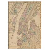 Colton, G.W. New Map of New York City, Brooklyn, Jersey City, Hoboken Etc. G.W. & C.B. Colton, 1865