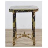 Late 19th Century French Neoclassical Green Onyx and Portoro Marble Side Table