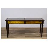 Neoclassical Style Hardwood Display Console Table with Velvet Lining