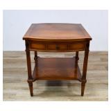 Neoclassical Style Mahogany and Burl Veneer Accent Table