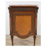 Napoleon III Style Marquetry and Marble Top Side Cabinet