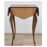 Louis XV Style Marquetry Inlaid Drop-Leaf Occasional Table