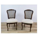 A Pair of Louis XV Style Cane Back Side Chairs