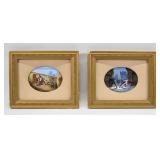 A Pair of Hand Painted Porcelain Plaques Signed E. Millet