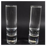 A Pair of Large Modern Polished Acrylic Candle Holders