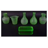 Group of 6 Frigidaire Uranium Glass Refrigerator Ware Items