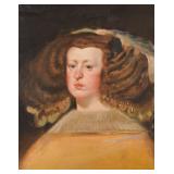 After Diego Velázquez Oil on Canvas Copy of Queen Mariana of Austria