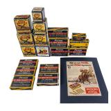 18 Antique Peters Cartridge Ammunition Boxes & Ad