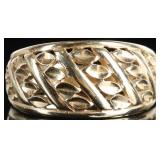 14K YELLOW GOLD DECORATIVE DOME LADIES RING