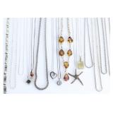 STERLING SILVER LADIES NECKLACES LOT - ASSORTED