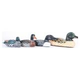 HAND-PAINTED & CARVED WOODEN DECOY DUCKS