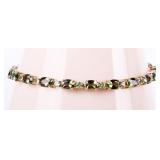 10K YELLOW GOLD GREEN CITRINE LADIES BRACELET