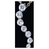 14K YELLOW GOLD NATURAL DIAMOND LADIES NECKLACE