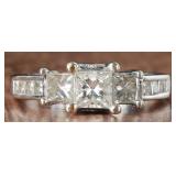 14K WHITE GOLD LADIES RING W/ 1.2 CTW DIAMONDS