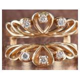 14K YELLOW GOLD LADIES ENGAGEMENT RING W/ DIAMONDS