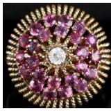 1.2CTW ROSE TOPAZ 14K YELLOW GOLD LADIES RING