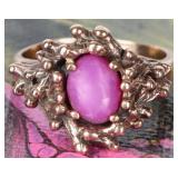14K YELLOW GOLD LADIES NEST RING W/ STAR SAPPHIRE