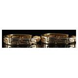 14K YELLOW GOLD ELLIPTICAL HOOP EARRINGS GREEK