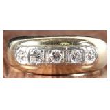 ROBUST 14K YELLOW/WHITE GOLD MENS RING W/ DIAMONDS