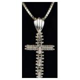 14K YELLOW GOLD NECKLACE W/ ARTICULATED CROSS PEND