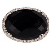 13.2CT TOURMALINE 14K WHITE GOLD LADIES RING W DIA