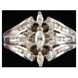 14K WHITE GOLD BEAUTIFUL SAPPHIRE LADIES RING