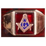 10K YELLOW GOLD GRANDMASTER MASON MENS RING