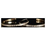 SHINY 14K YELLOW GOLD LADIES HOOP EARRINGS W/ CZ