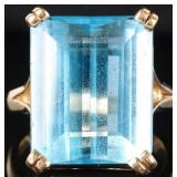 14K YELLOW GOLD TOPAZ STATEMENT LADIES RING