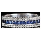38 DIAMONDS 11 TOPAZ 14K WHITE GOLD MENS RING