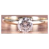 1.08CT NAT DIAMOND SOLITAIRE 14K YELLOW GOLD RING