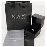 14K WHITE GOLD NATURAL DIAMOND LADIES RING IN BOX