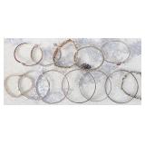STERLING SILVER BRACELETS - LOT OF 12
