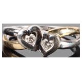 14K YELLOW AND WHITE GOLD LADIES RING W/ DIAMONDS