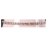 14K LADIES DIAMOND HUGS & KISSES TENNIS BRACELET