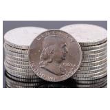 SILVER 1963 FRANKLIN HALF DOLLAR BRILLIANT UC - 20