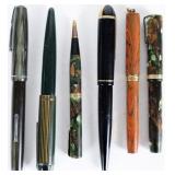 VINTAGE WATERMAN & EVERSHARP FOUNTAIN 14K PENS (6)