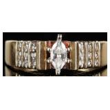 14K YELLOW GOLD LADIES RING W/ BRILLIANT DIAMONDS