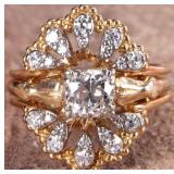 14K YELLOW GOLD NATURAL DIAMOND LADIES RING