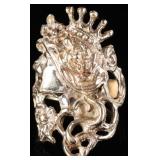 14K YELLOW GOLD ART NOUVEAU LADIES PRINCESS RING