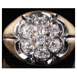 1.05CTW DIAMONDS 14K YELLOW GOLD MENS RING