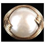 14K YELLOW GOLD LADIES RING W/ 16MM TAHITIAN PEARL