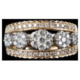 NATURAL DIAMOND 14K YELLOW AND WHITE GOLD RING