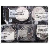 FINE SILVER AMERICAN EAGLE COINAGE/ROUNDS - (5)