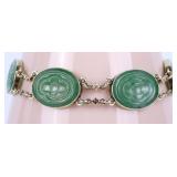 14K YELLOW GOLD JADE LADIES BRACELET