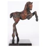 SIRI HOLLANDER BRONZE HORSE REARING SCULPTURE