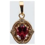 14K YELLOW GOLD LADIES PENDANT W/ TOURMALINE